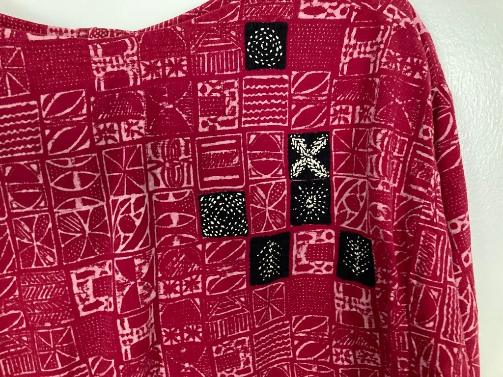 Vintage MarketPlace: Handwork of India batik top red black embroidery ML
