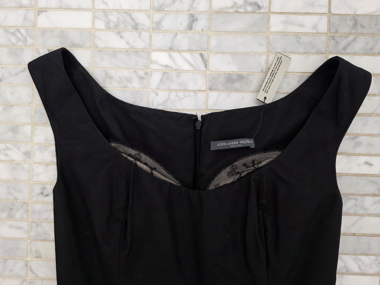 Rare Vintage Alexander McQueen A/W 2005 Black Sheath Silk Wiggle Dress IT42 NWT