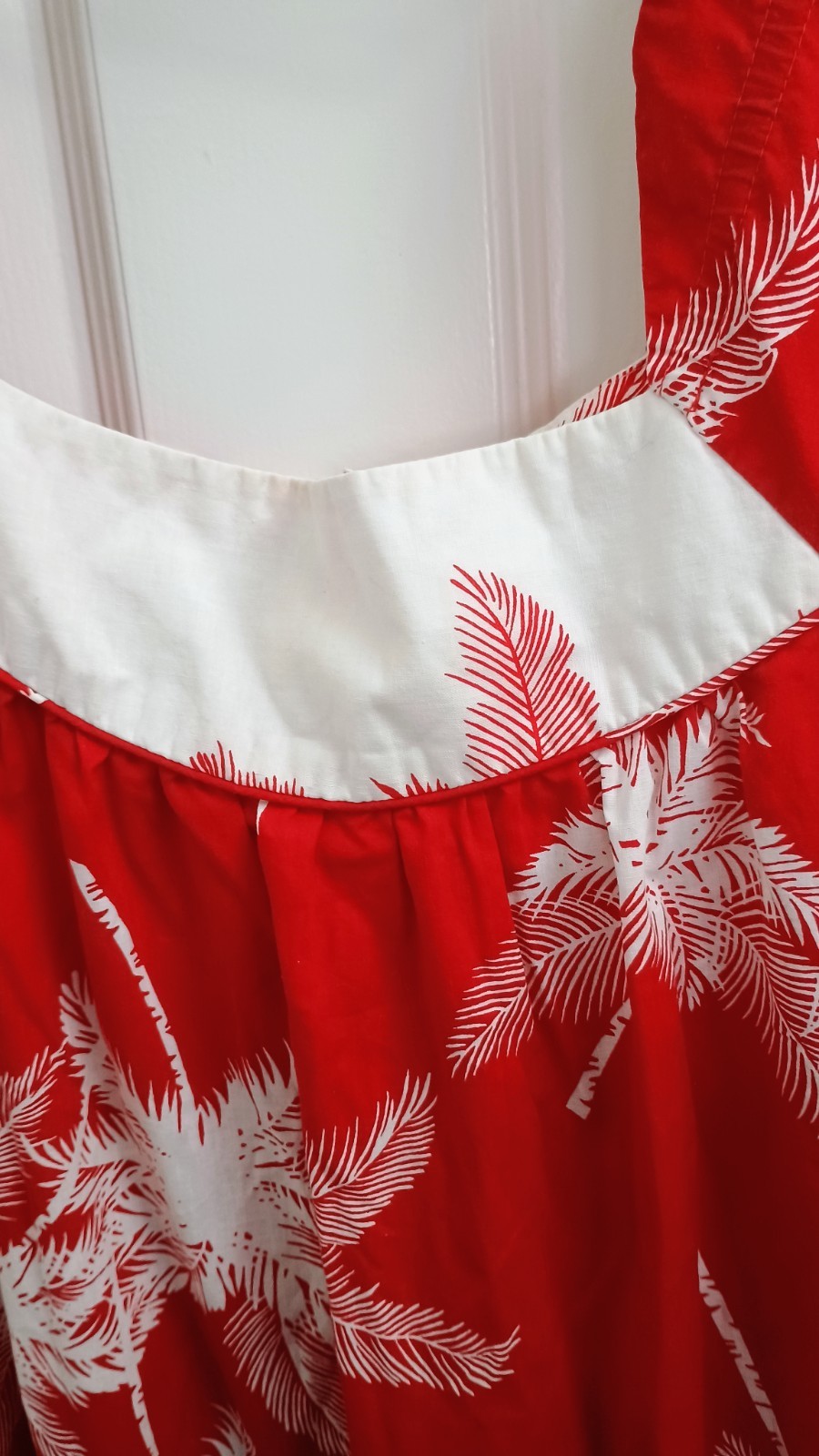 Hawaii Palm Tree Tropicana Long Dress size Large 1960’s