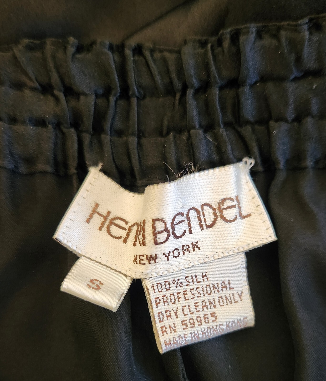Vintage Henri Bendel Black 100% Silk Elastic Waist Lingerie Pajama Pant Size S