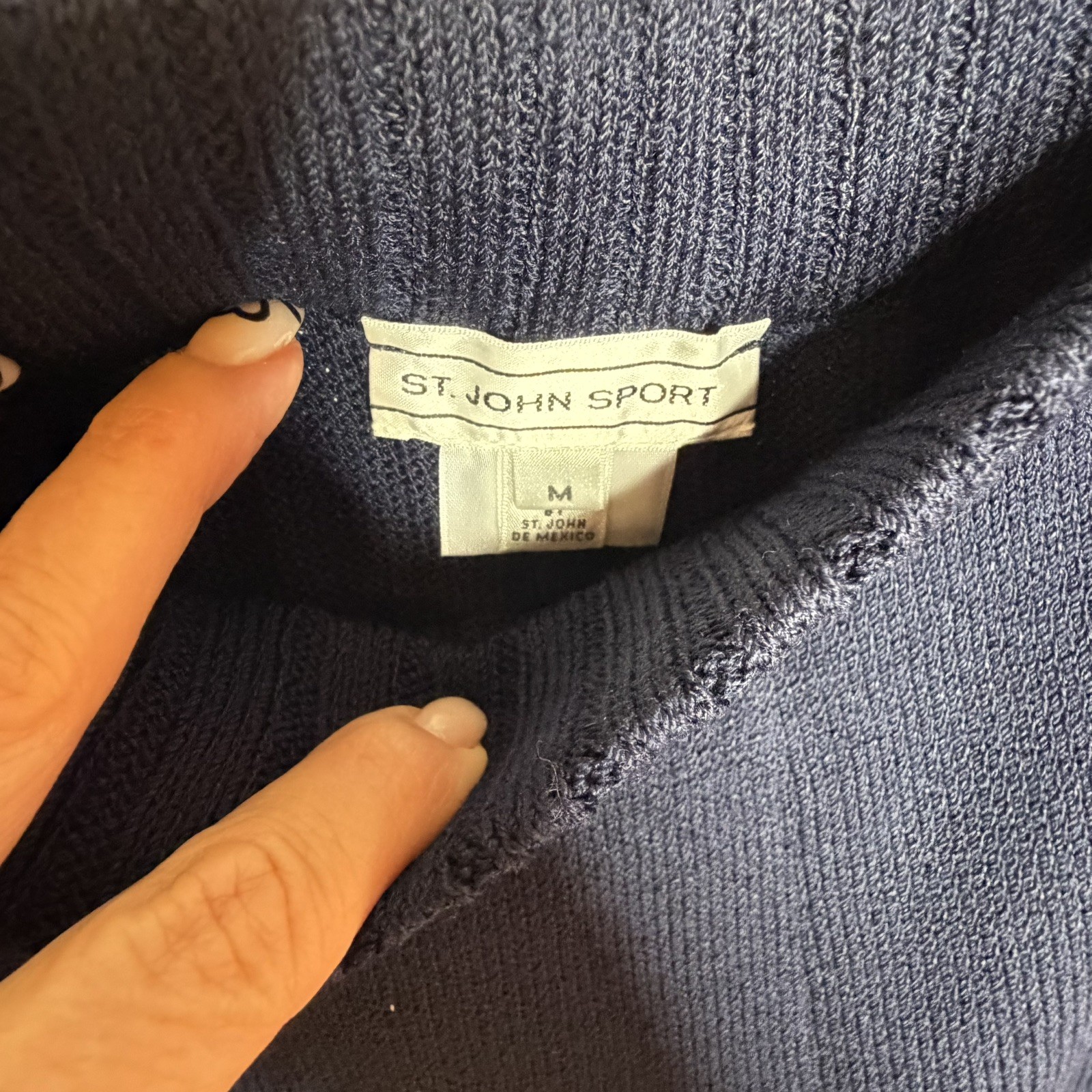 St. John Santana Knit Wool Pants Navy Blue Womens M