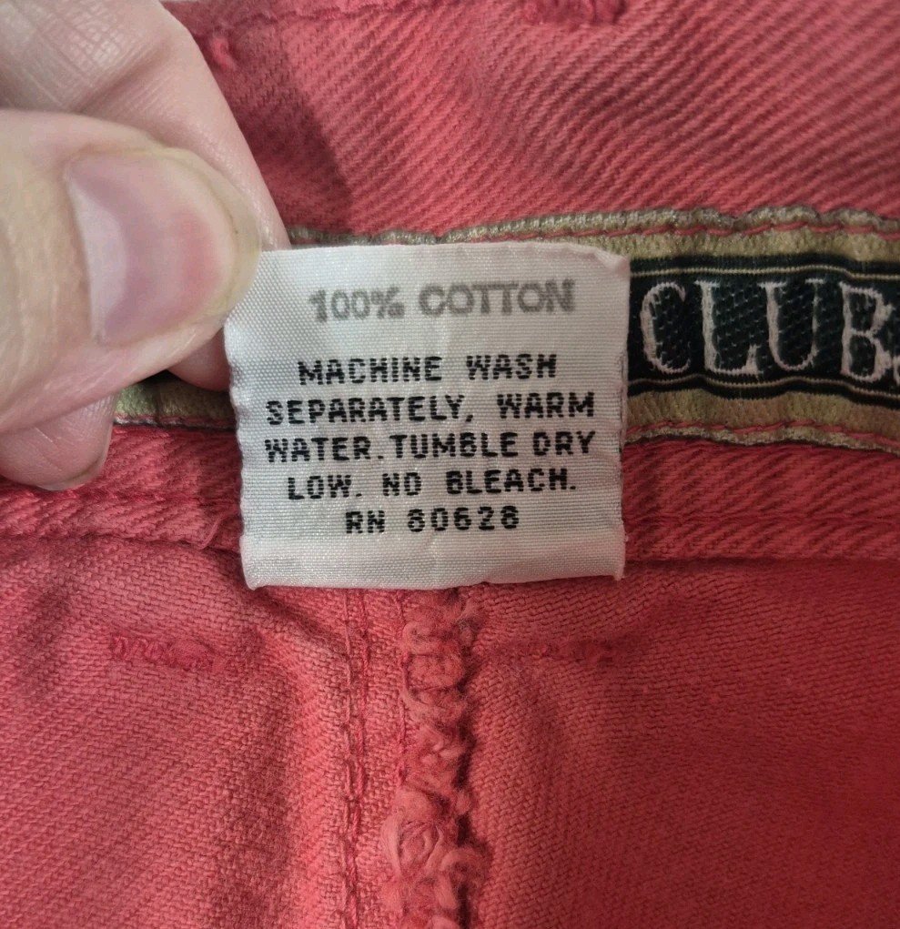 Vtg Paris Sport Club Pink Denim Womens High Waist Shorts Size 5 Button Fly Off