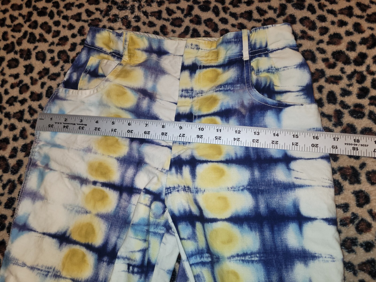 Vintage Tie Dye Xtrovert 60s 70s 80s Pants Blue Yellow White