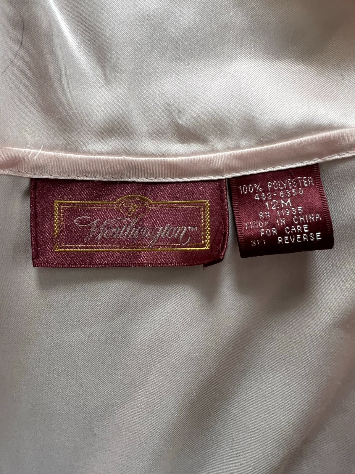 Vintage Light Pink Silky Liquid Satin Button Secretary Blouse Top M