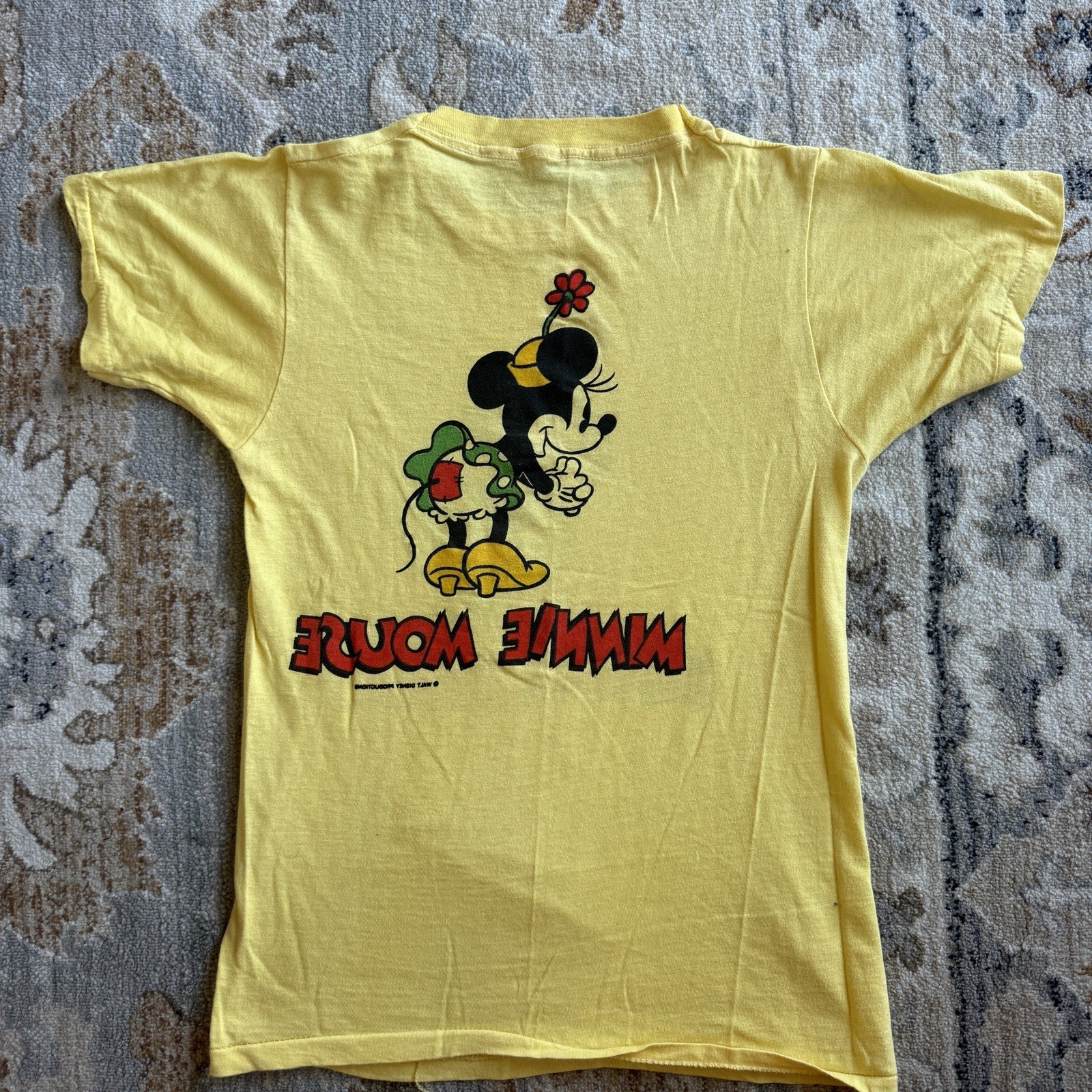 Vintage 70’s Minnie Mouse Double Sided Tropix Togs T Shirt Baby Tee Sz Small USA