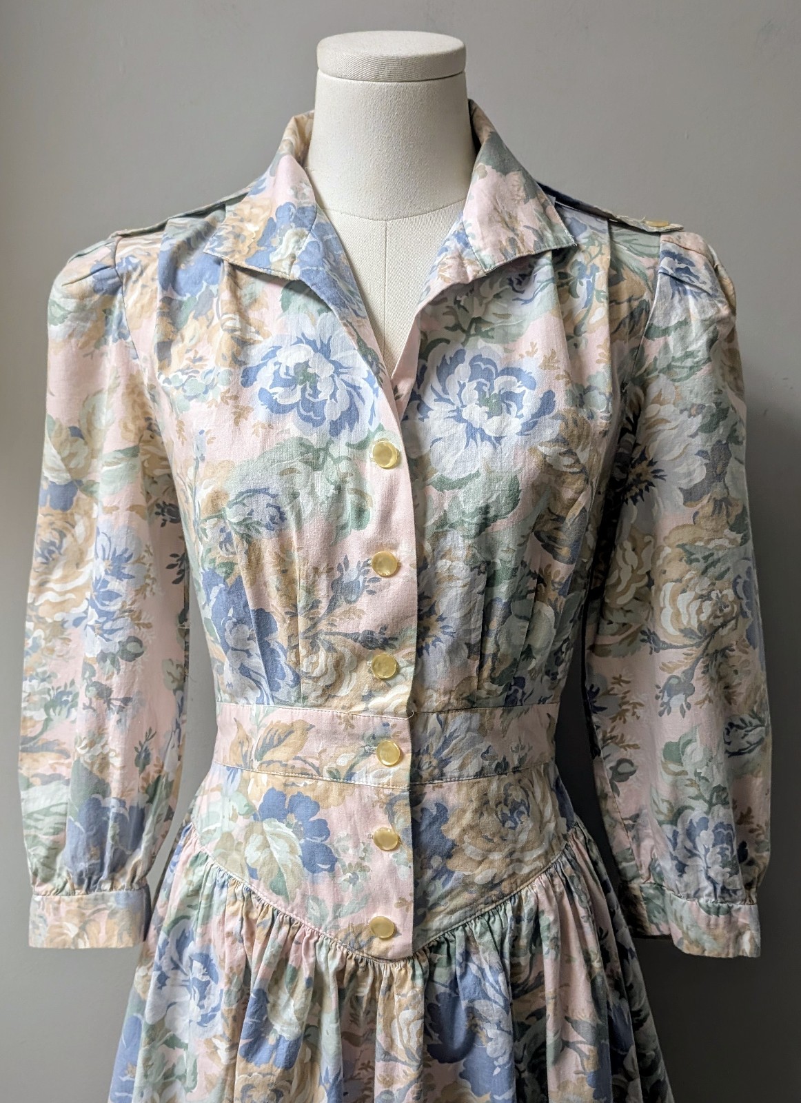 Vintage 80’s Candi Jones Pastel Cottagecore Garden Party Dress S/M
