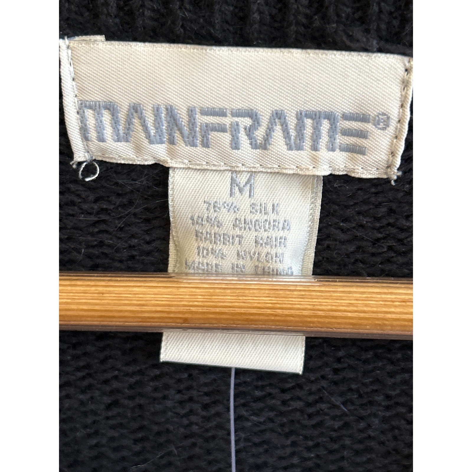Vintage 90s Mainframe V-Neck Sweater Silk Angora Minimalist Quiet Luxury Goth