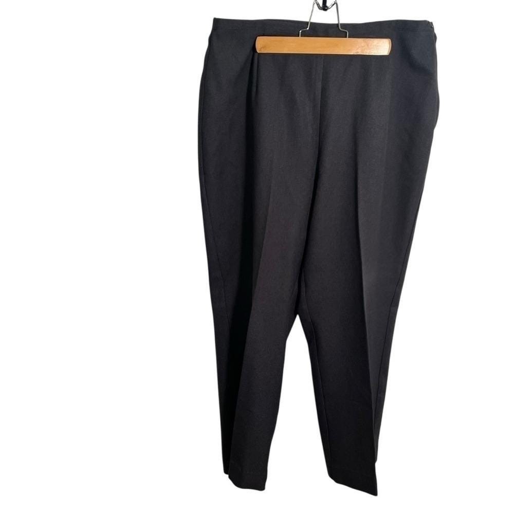 Vintage N Touch Womens Trousers Dress Pants Dark Gray Zip Side Tapered Leg Lined