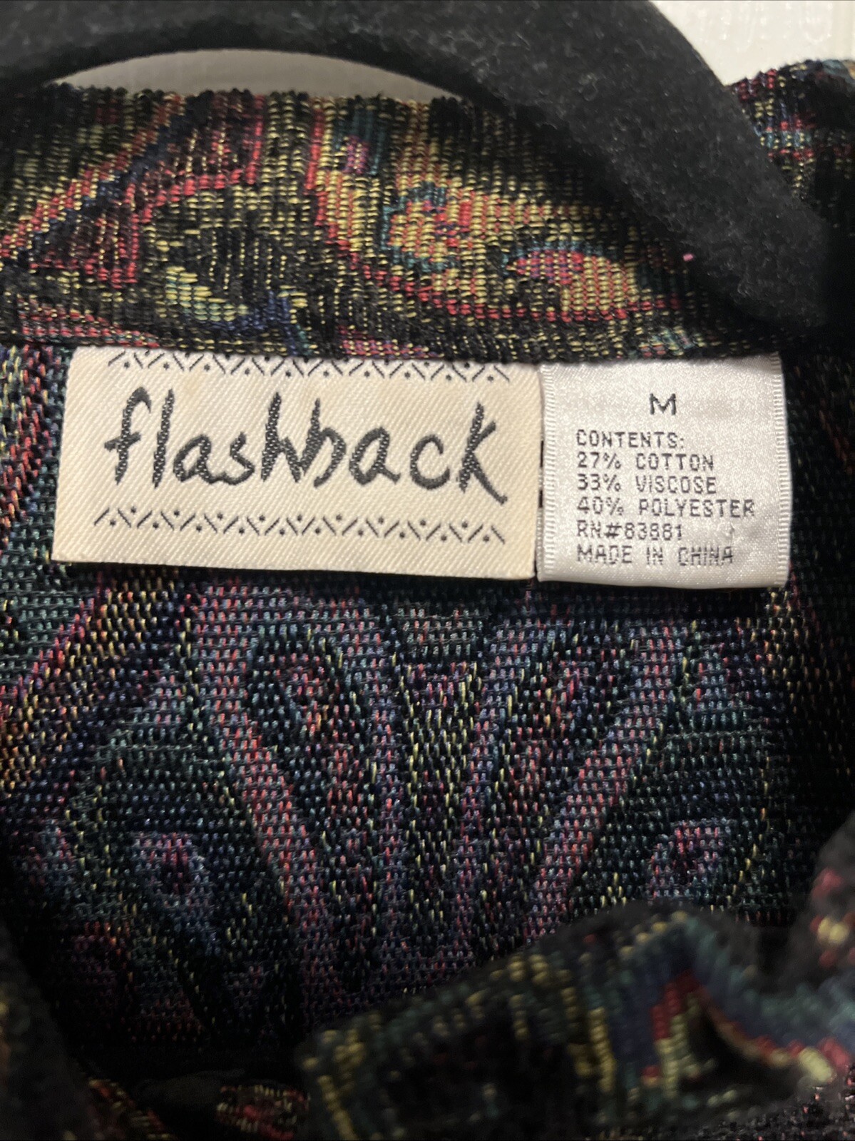 Vintage flashback Tapestry Jacket Size Medium, Tasseled Buttons