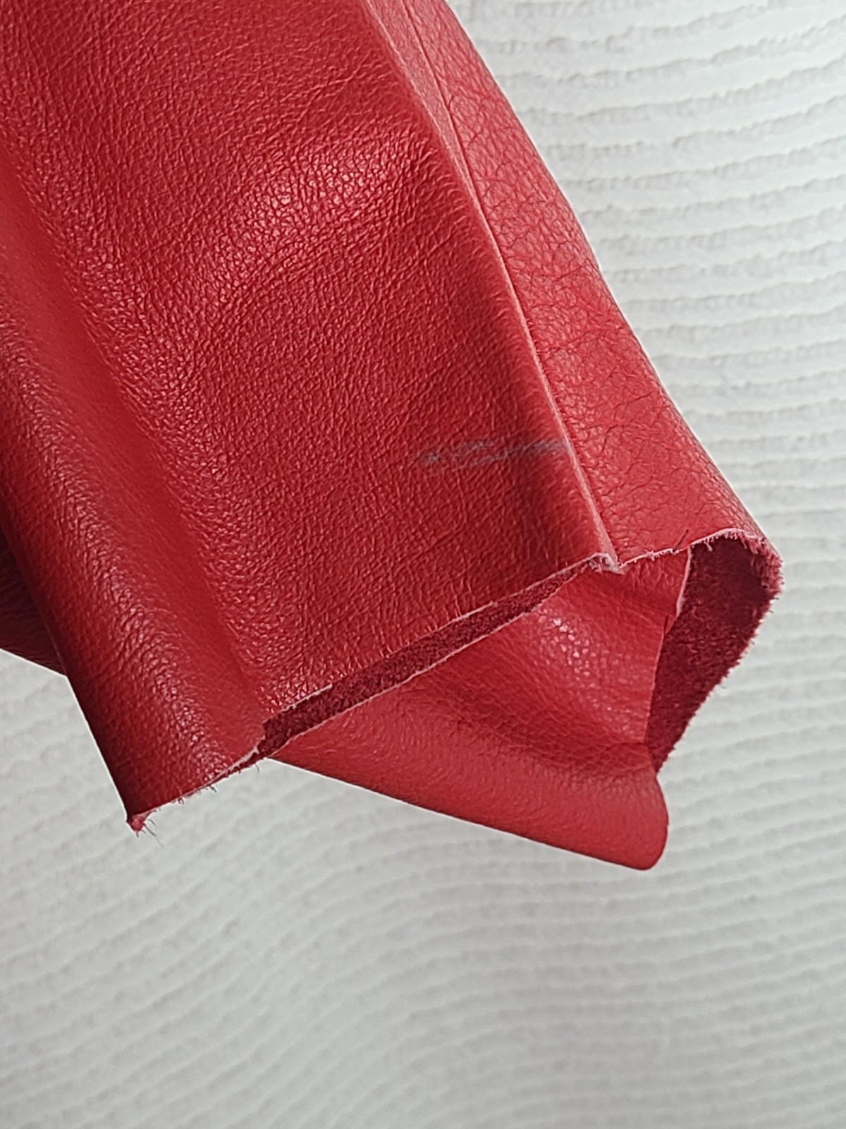 Vtg 80s Red Leather Pants Pleated High Waist 13/14 Mom Jeans Genuine Raw Hem