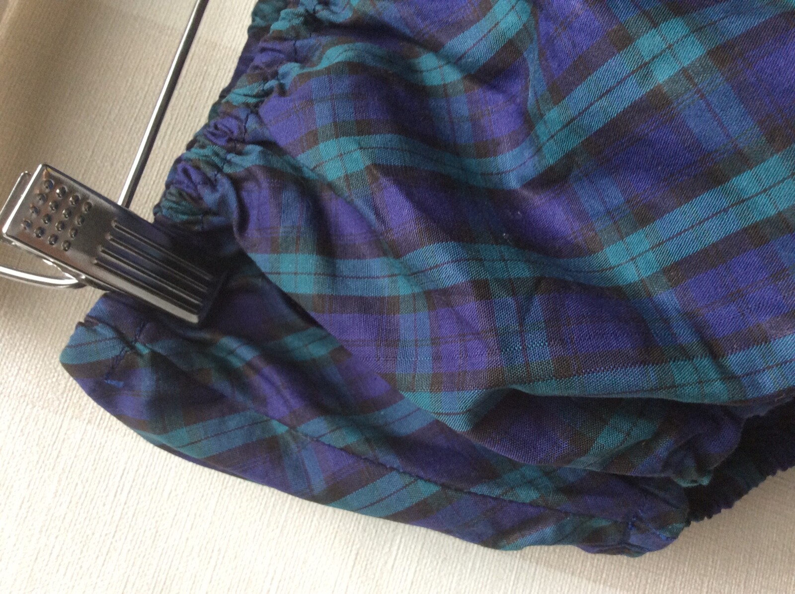 Vintage 60s Tartan Lingerie Set Made in Holland. Underskirt and Brief. Size M-L.
