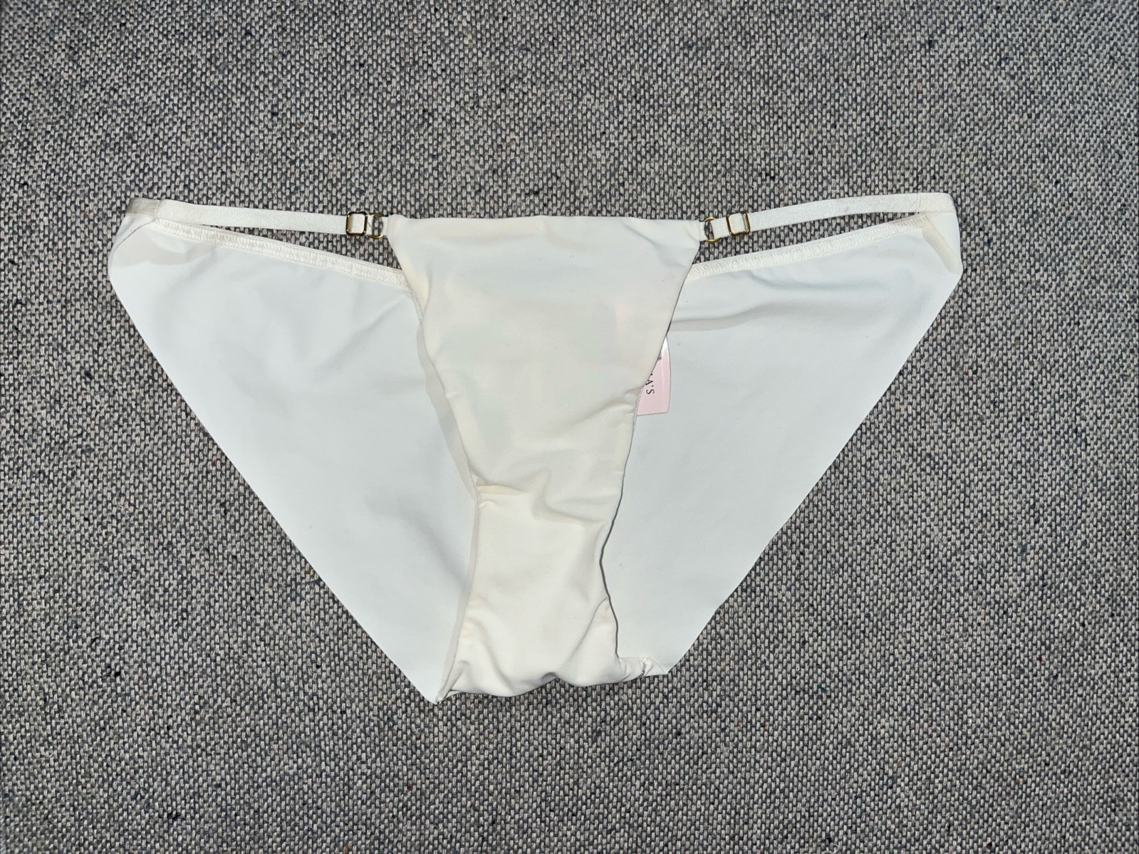 Victoria’s Secret Smooth Sexy Gold Rings Ivory String Bikini Sissy Panties L XL