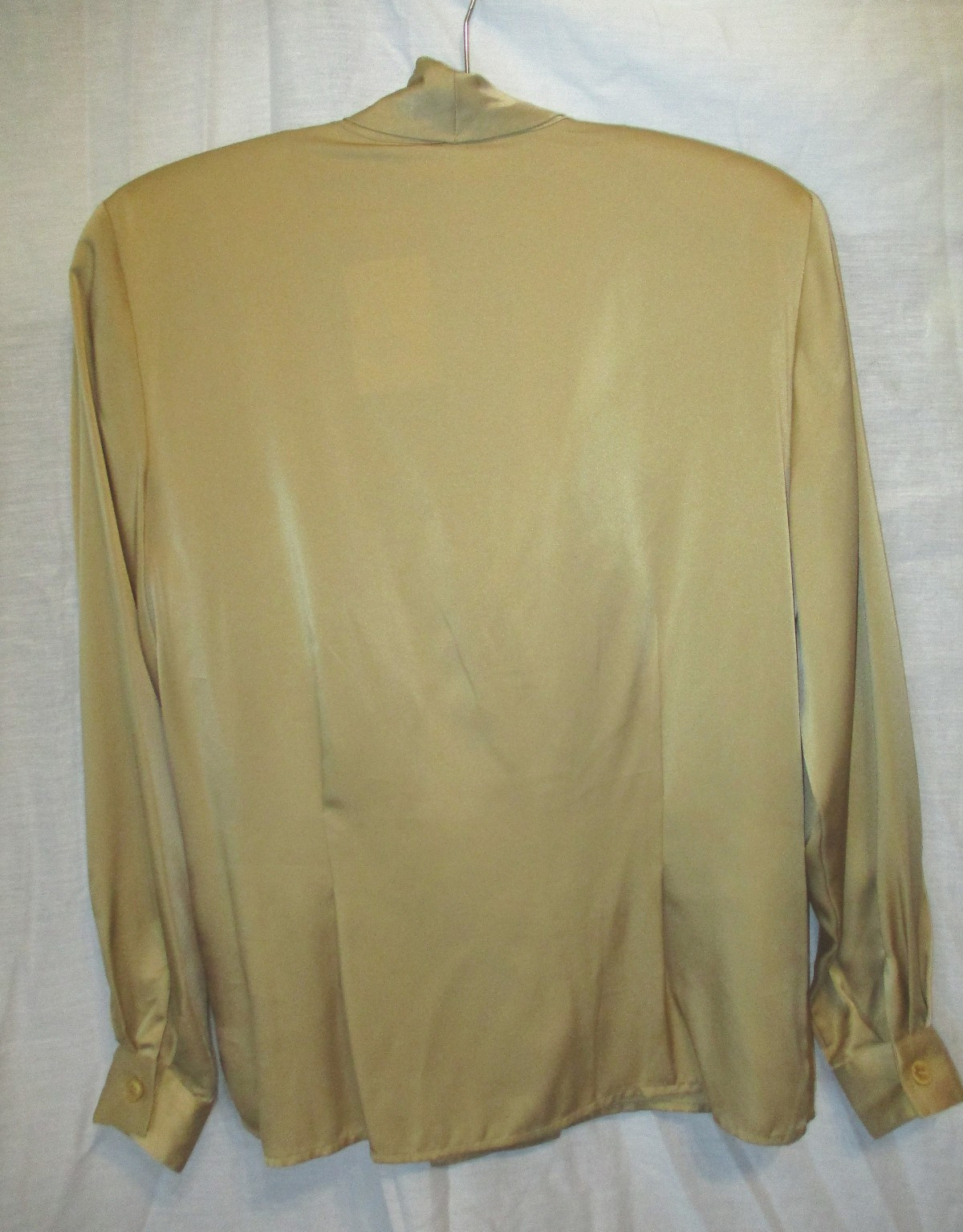 Vintage Talbots V-neck Polyester Gold Long Sleeve Blouse Top Women’s Size 10