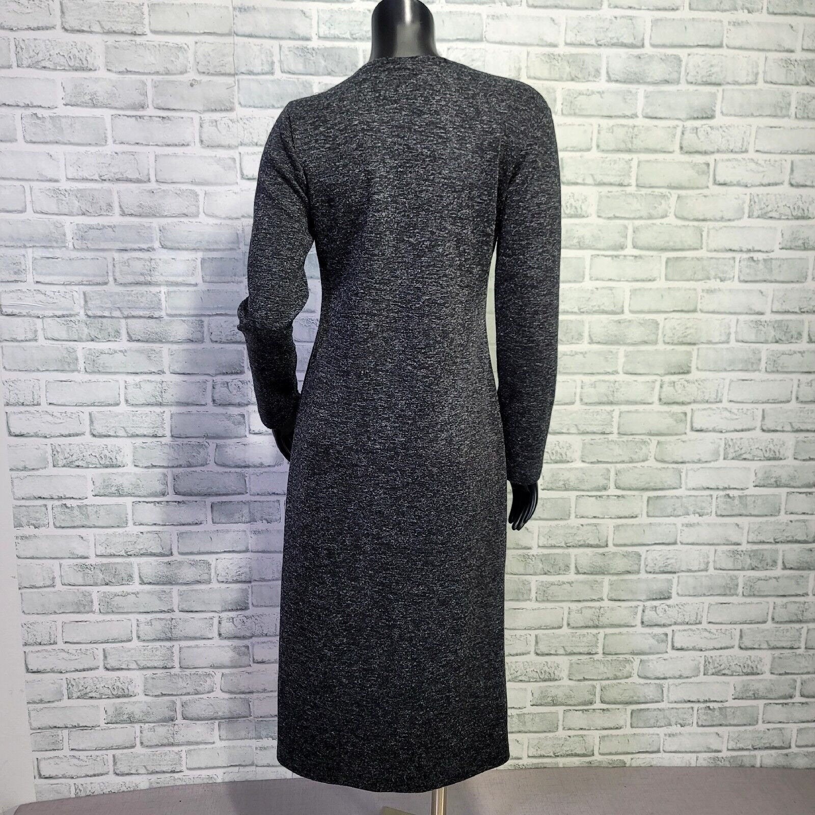 Vintage 90s Eye Candy Long Duster Cardigan M Dark Gray Knit Tie Front Sweater