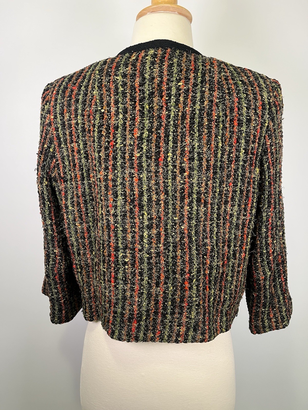 VTG 50s Lesur Paris Fabric Custom Boucle Jacket Tailored Cropped Tweed Designer