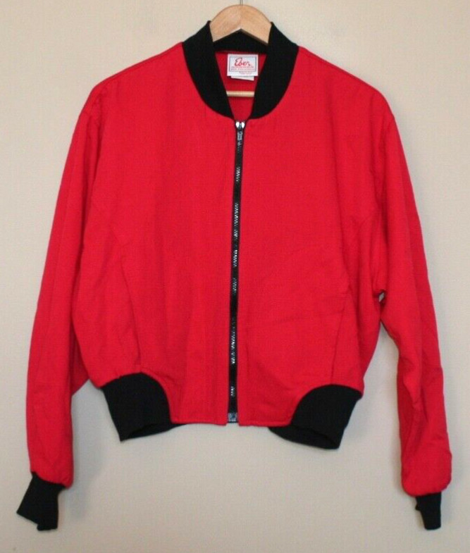 Vintage Jacket Bomber Eber Lightweight Zip Womens Size Medium 8 10 80s 90s