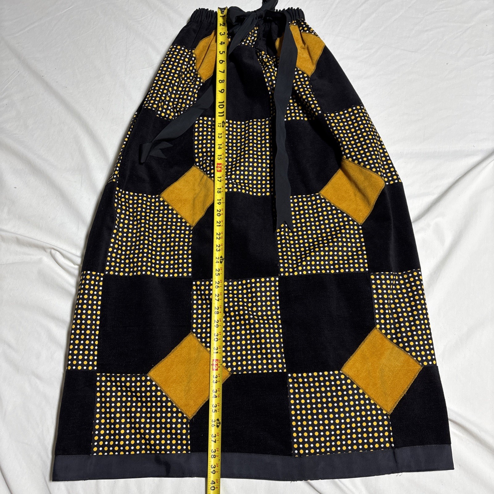 MR.HANK Vintage 1970s Patchwork Long Boho Hippie Skirt Sz S M L Funky Lined