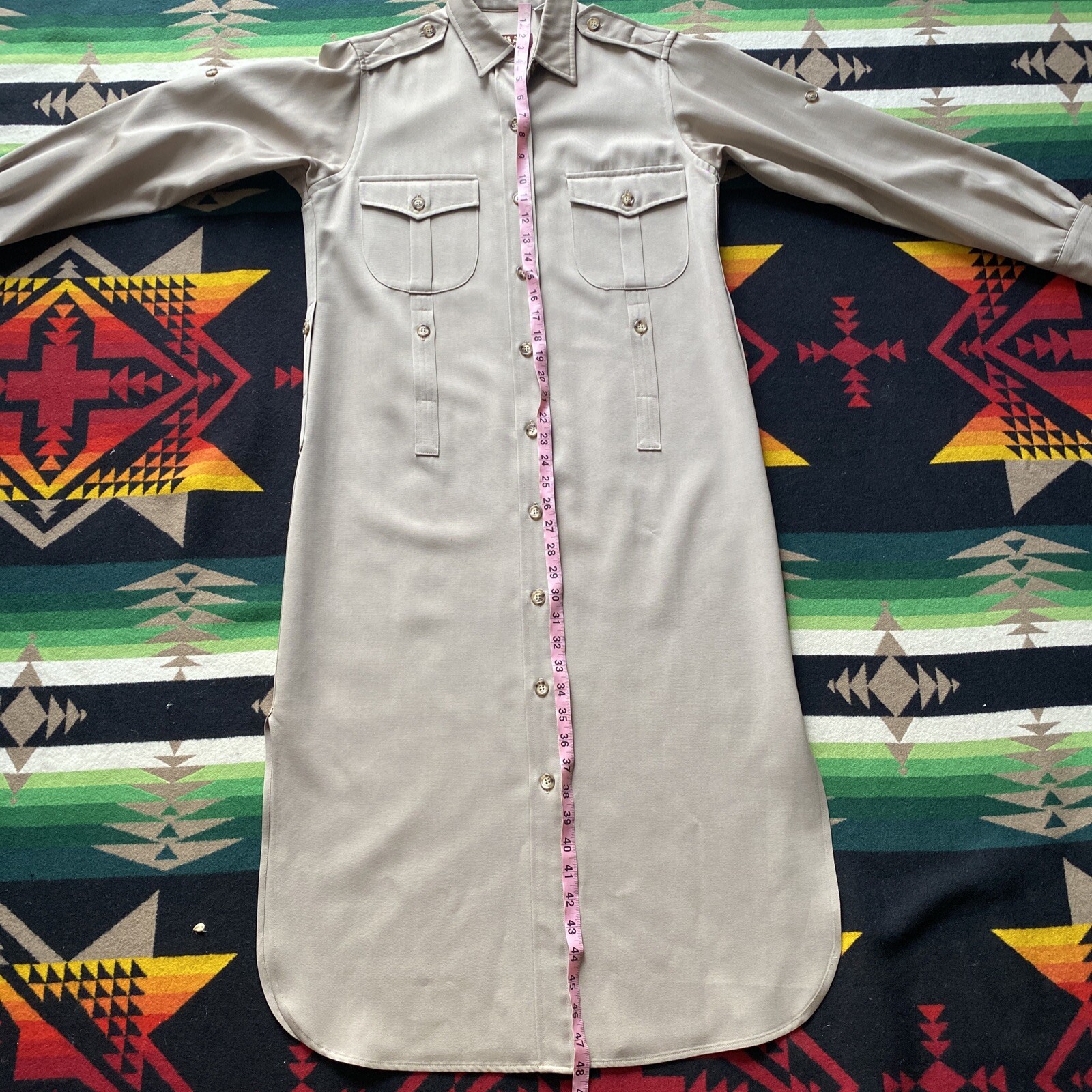 Willis & Geiger Outfitters Womens VTG Safari Khaki Trenc Serengeti Dress Sz 4-6