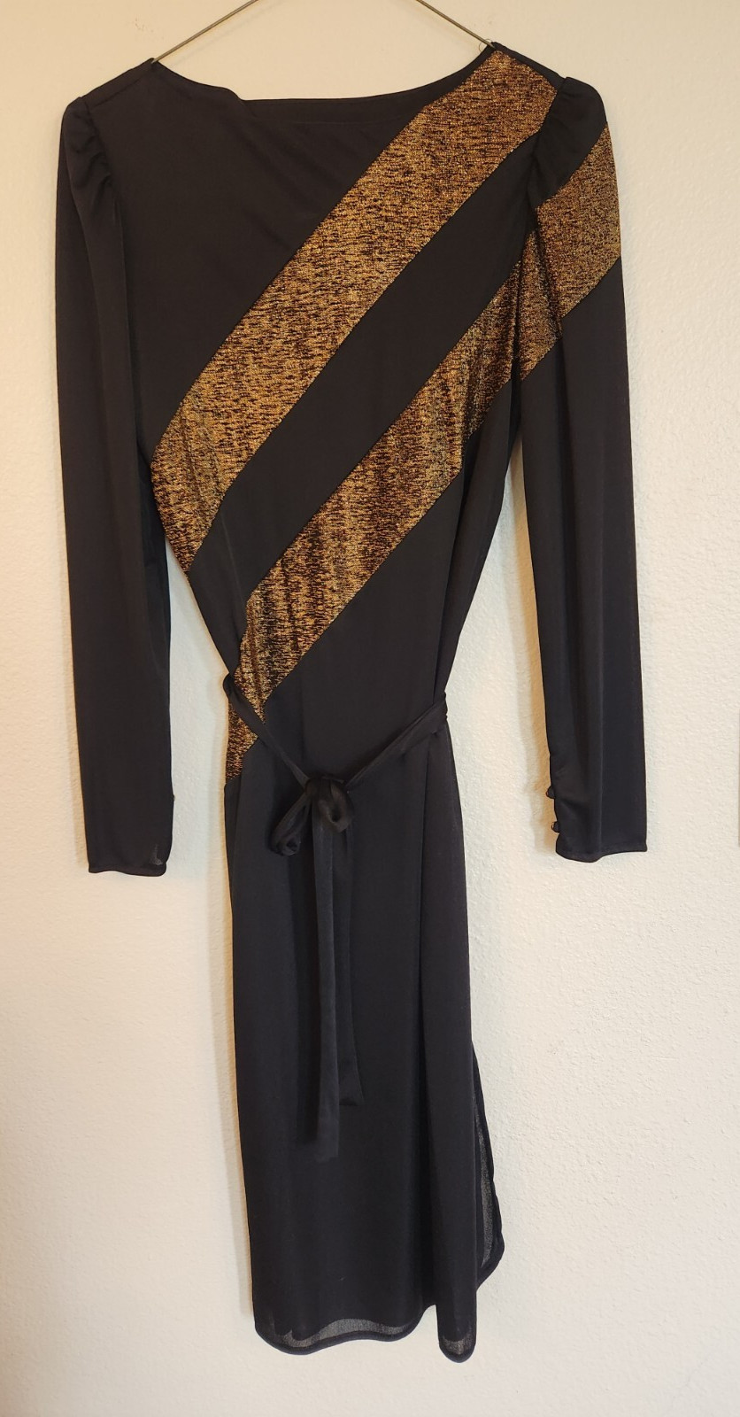 Women’s JC Penney Fashions 70’s 80’s Sheath Dress Size 5/6 Black Copper Stripes