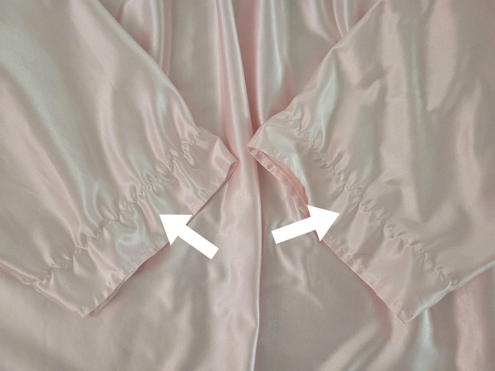 Vtg Stardust USA Pink Satin Brushed Lining Ruffled Lace LS Nightgown LG ●READ