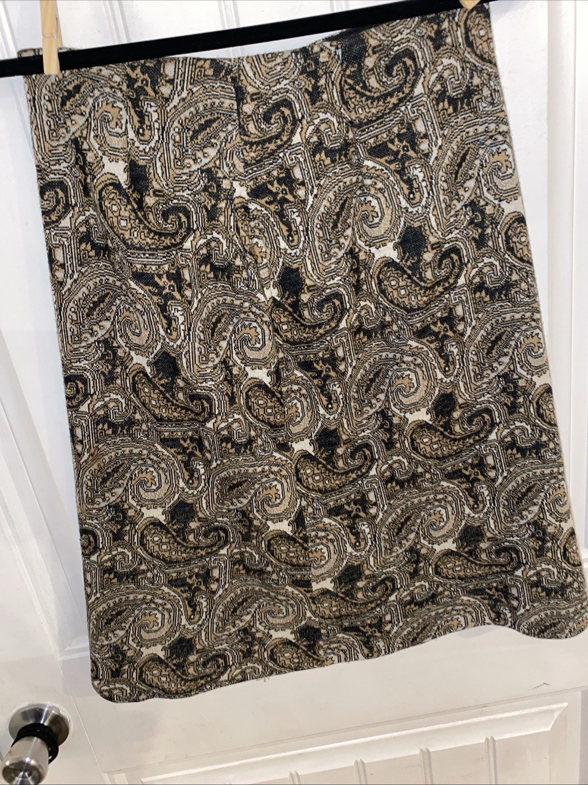 Vintage Aileen Yellow Brown And Black Paisley 2 Piece Jacket And Skirt Set