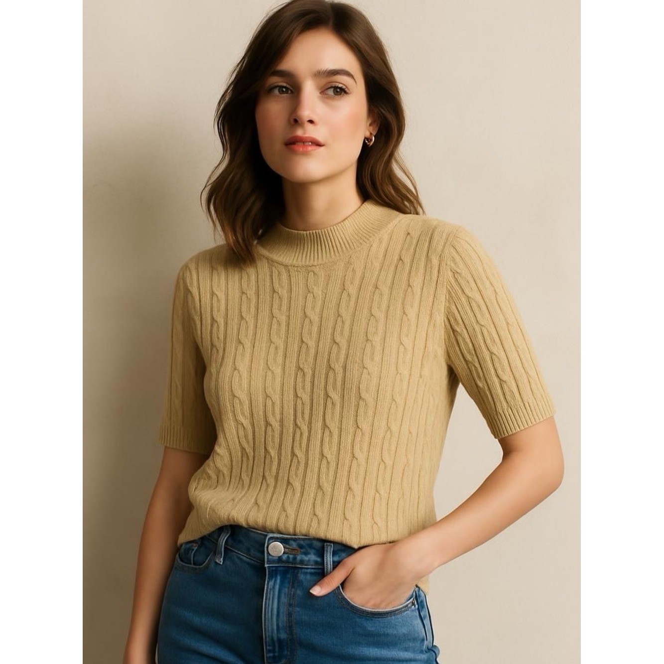 Anna Gray Vintage Women’s Sweater in Tan Size M