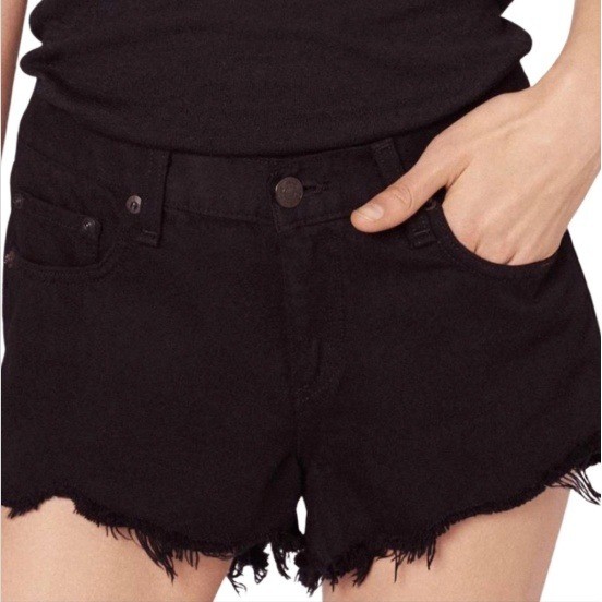 NWT rag & bone Black Denim Cutoff Jorts High Rise Shorts | Size 32 | $165