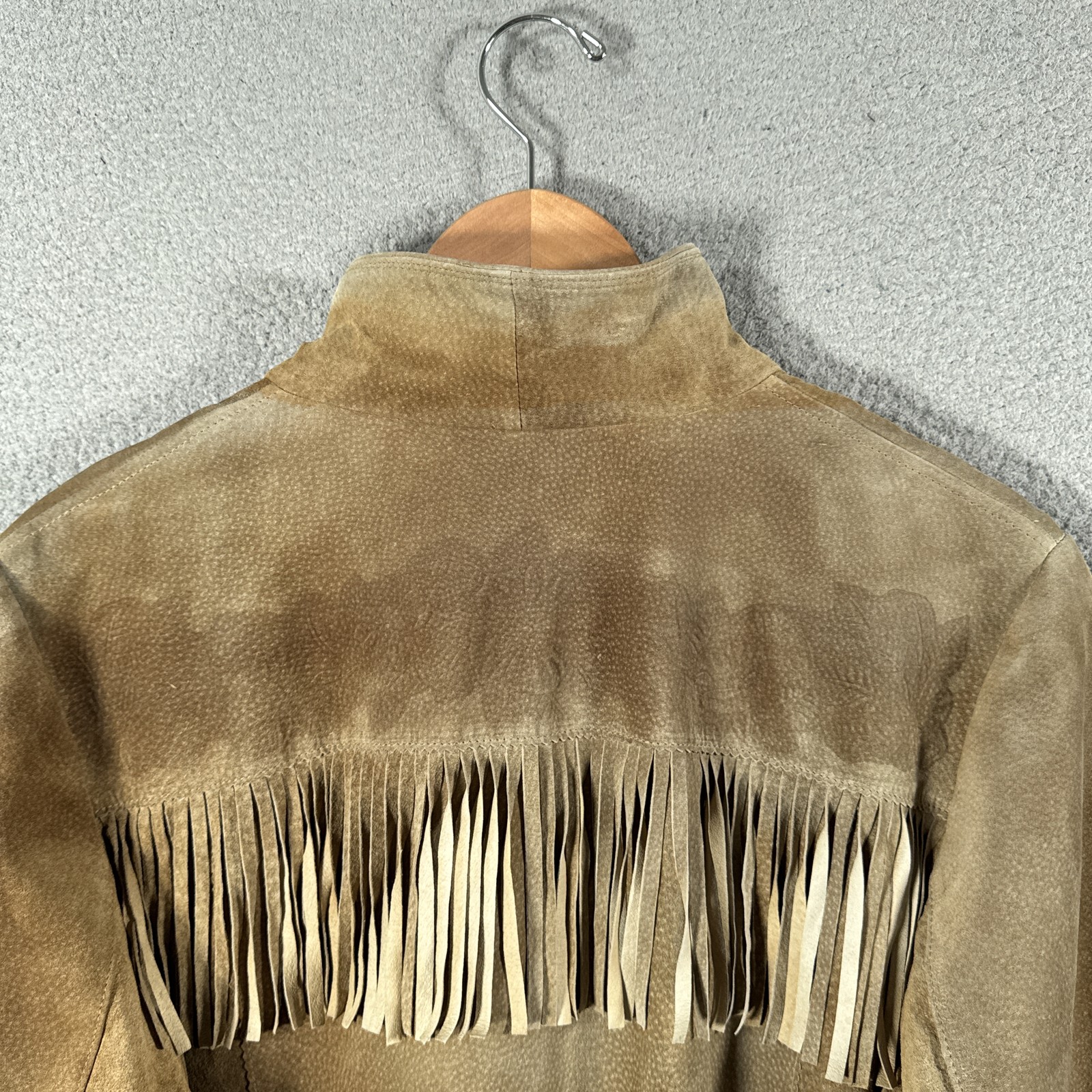 Vintage Ralph Lauren Suede Fringe Jacket Womens Large Brown Western Cowgirl FLAW