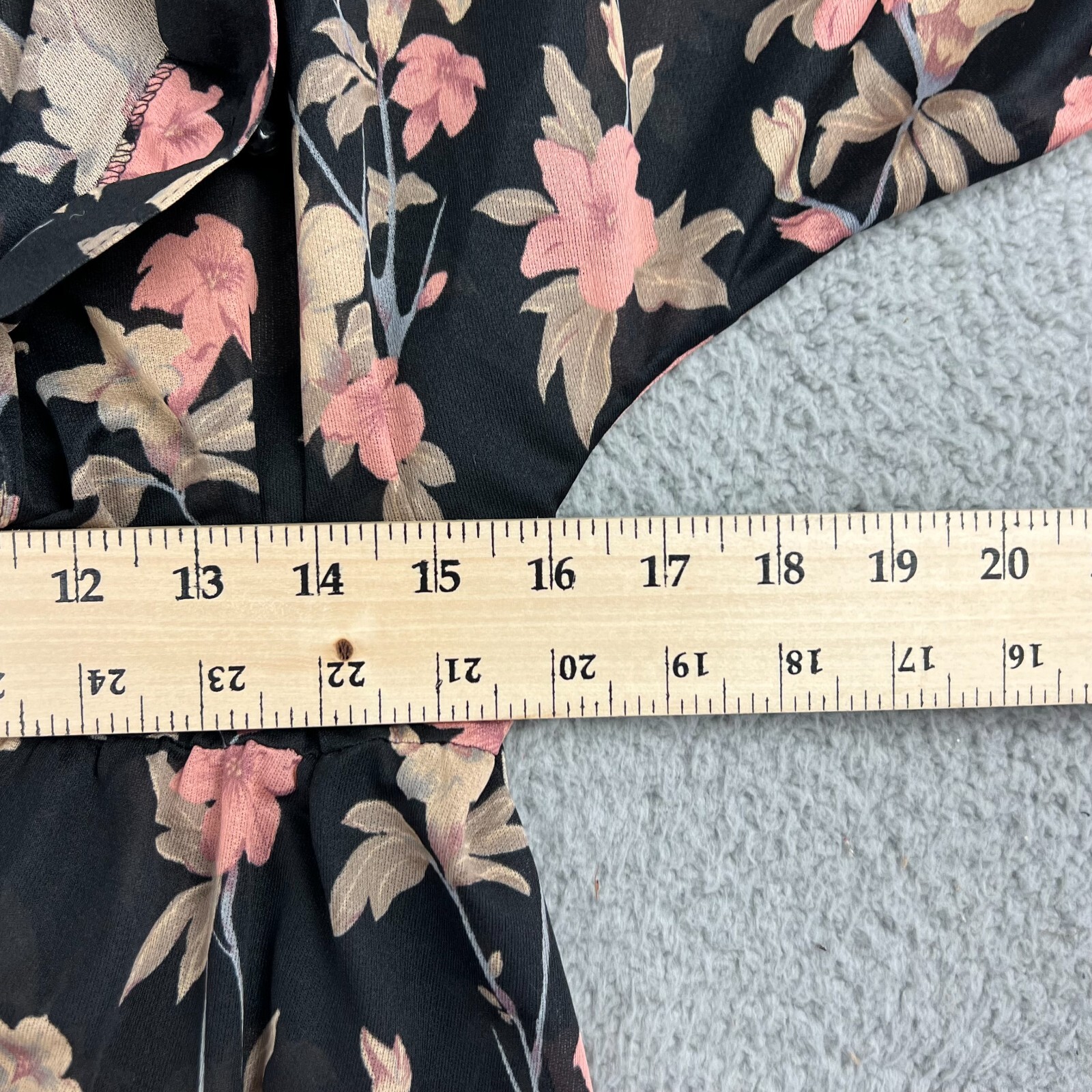 Vintage Country Miss Womens Size 12 Floral Dress Black