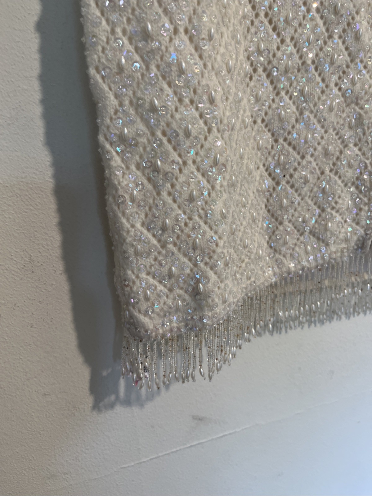 Vintage Voquemont 38 100% Pure Wool Handmade Sequin Top