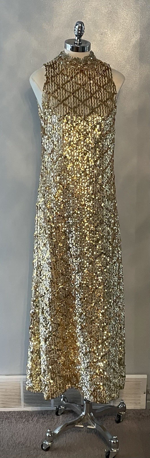 1960’s Gold Sequined Gown Pab Preston Smith Design