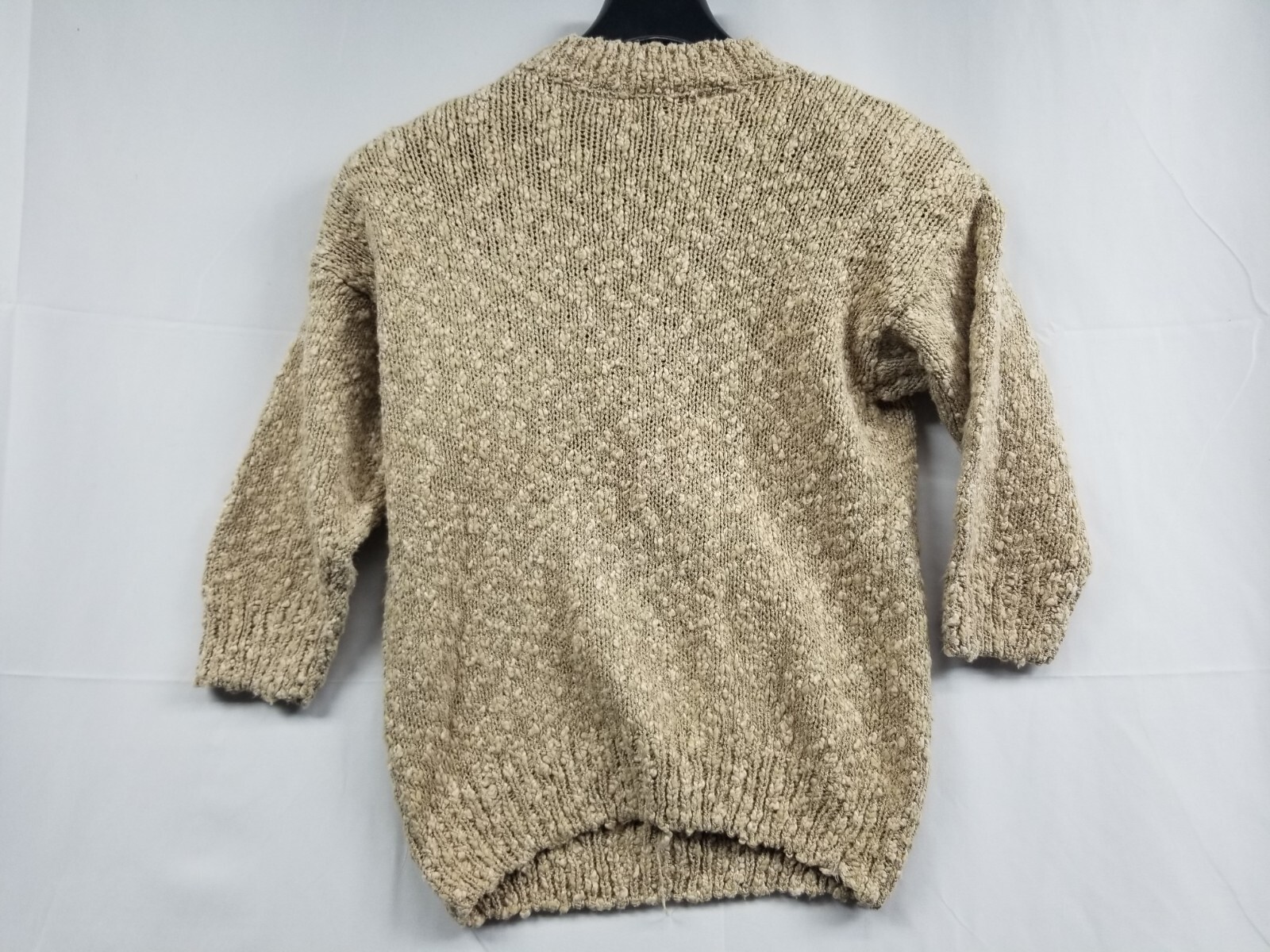 80s 90s Vintage Bonnie and Bill by Holly Tan Knit Floral Sweater Women Petite S