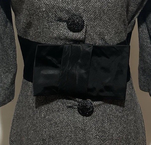 Vintage 1960s Wool Dress Tweed Mod Maggie Stover Union Made 28”W S/M Gray Fall