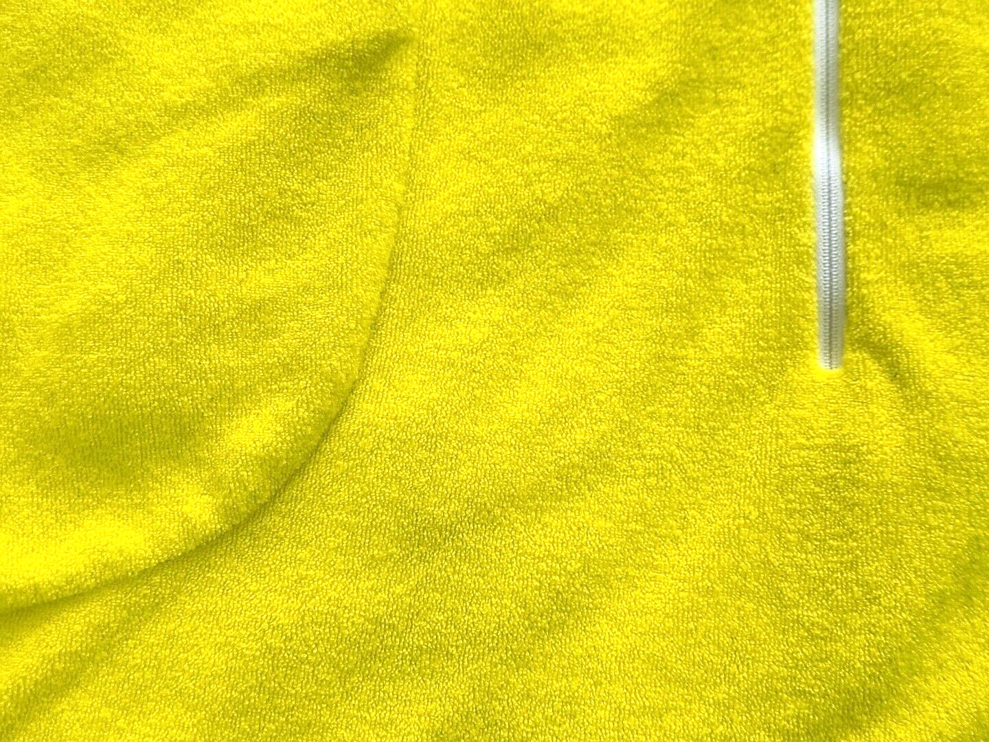 VTG 60s 70s Terry Cloth DeWeese Design Swim Coverup Dress Zip Size L Yellow Mod