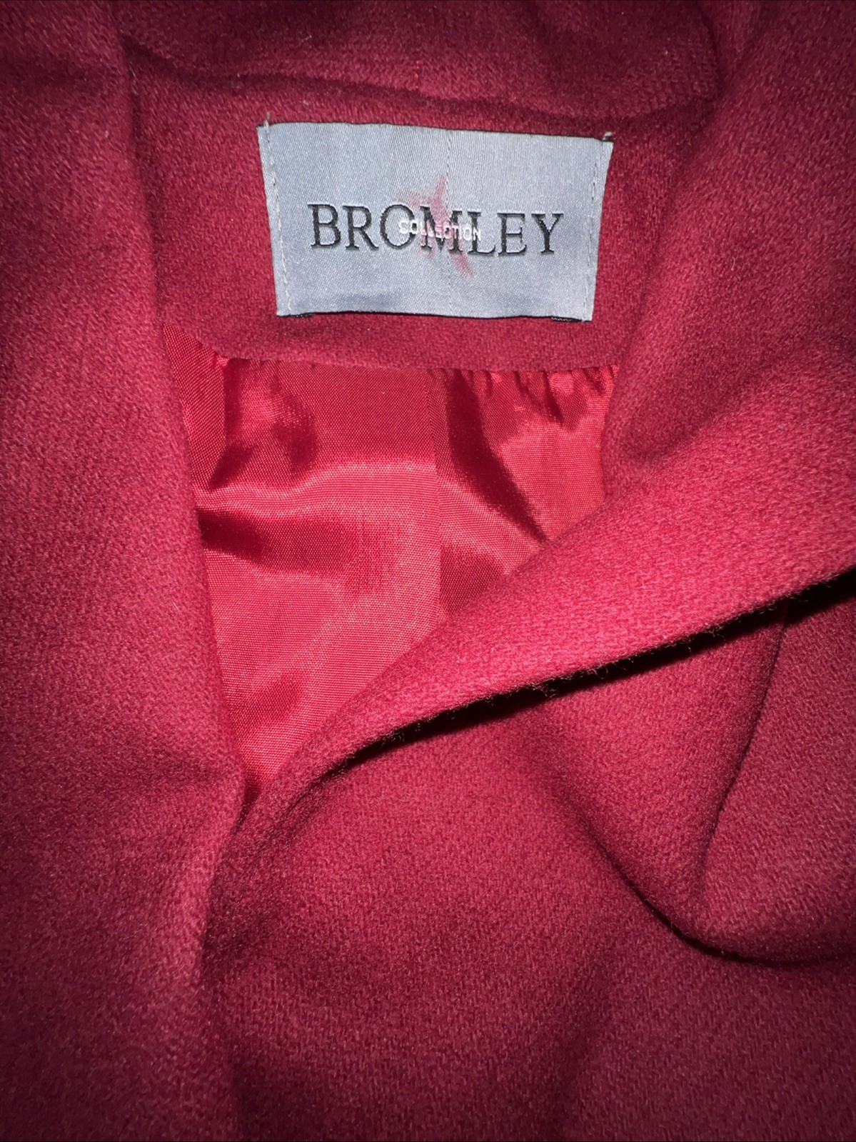 Vintage Bromley collection overcoat women’s 10 wool red Double breasted lined