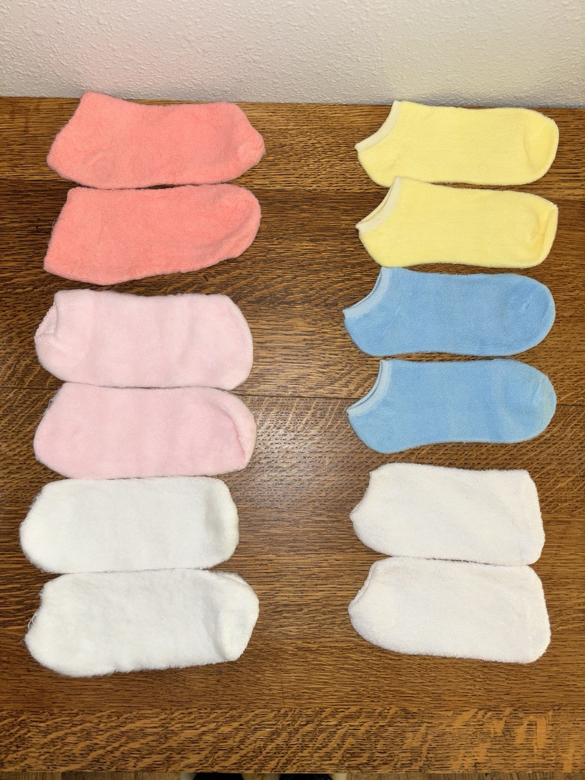 Vintage Set of 6 Brushed Orlon + Terry Loop Ankle Socks Booties Fits 9-11