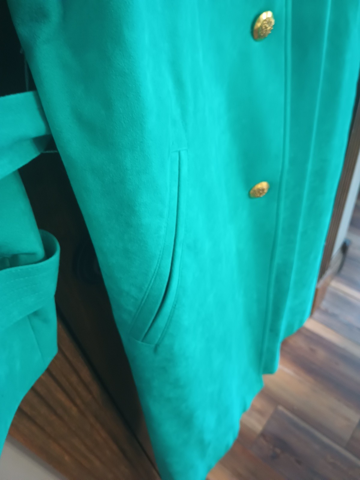 Vintage 60’s 70’s Skinner Ultra Suede Long Jacket Count Romi Green Size M / L