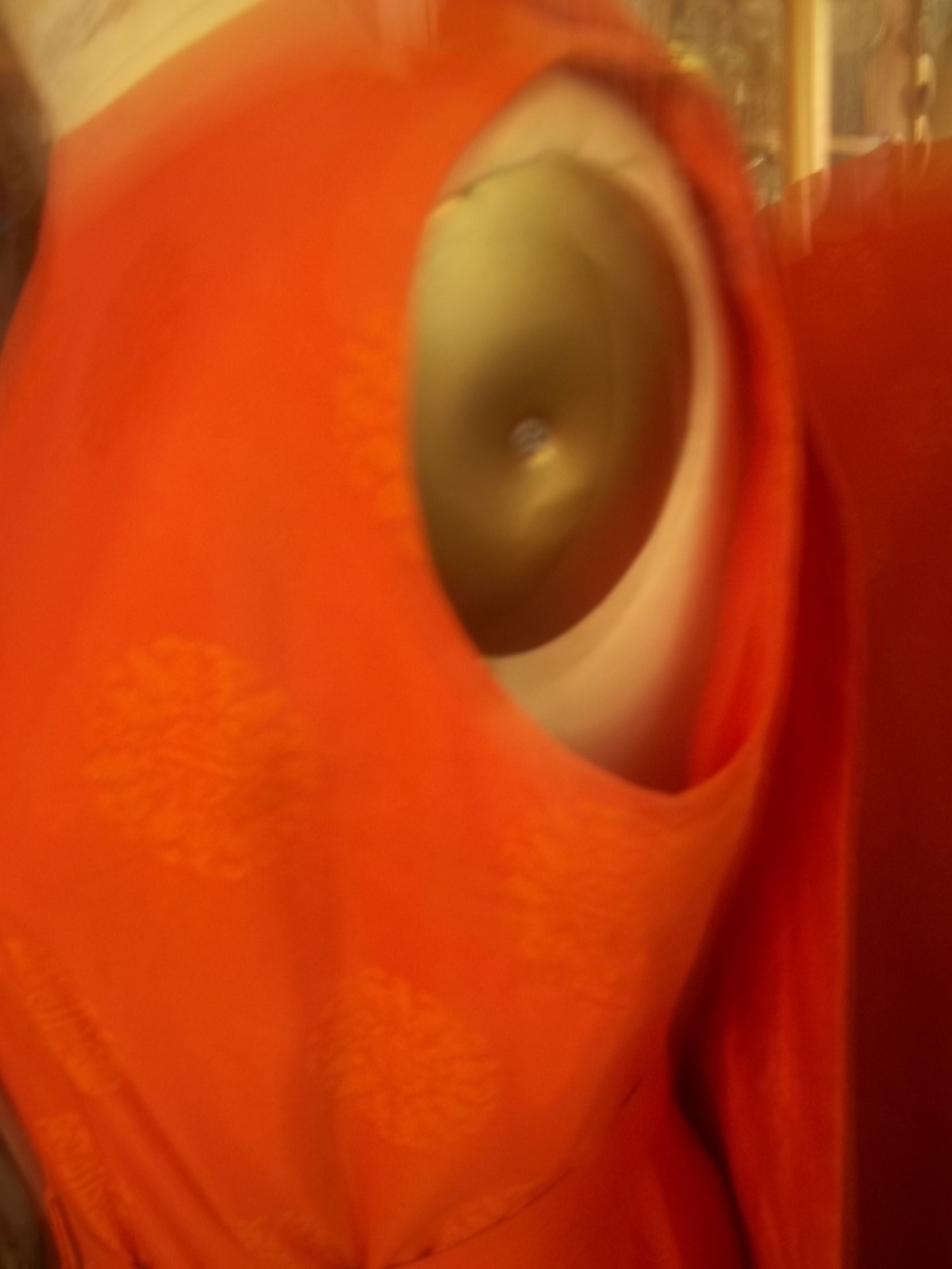 Vintage 50’s 60’s Sydney Honolulu Hawaiian Dress Orange Back Drape + Belt Silk M
