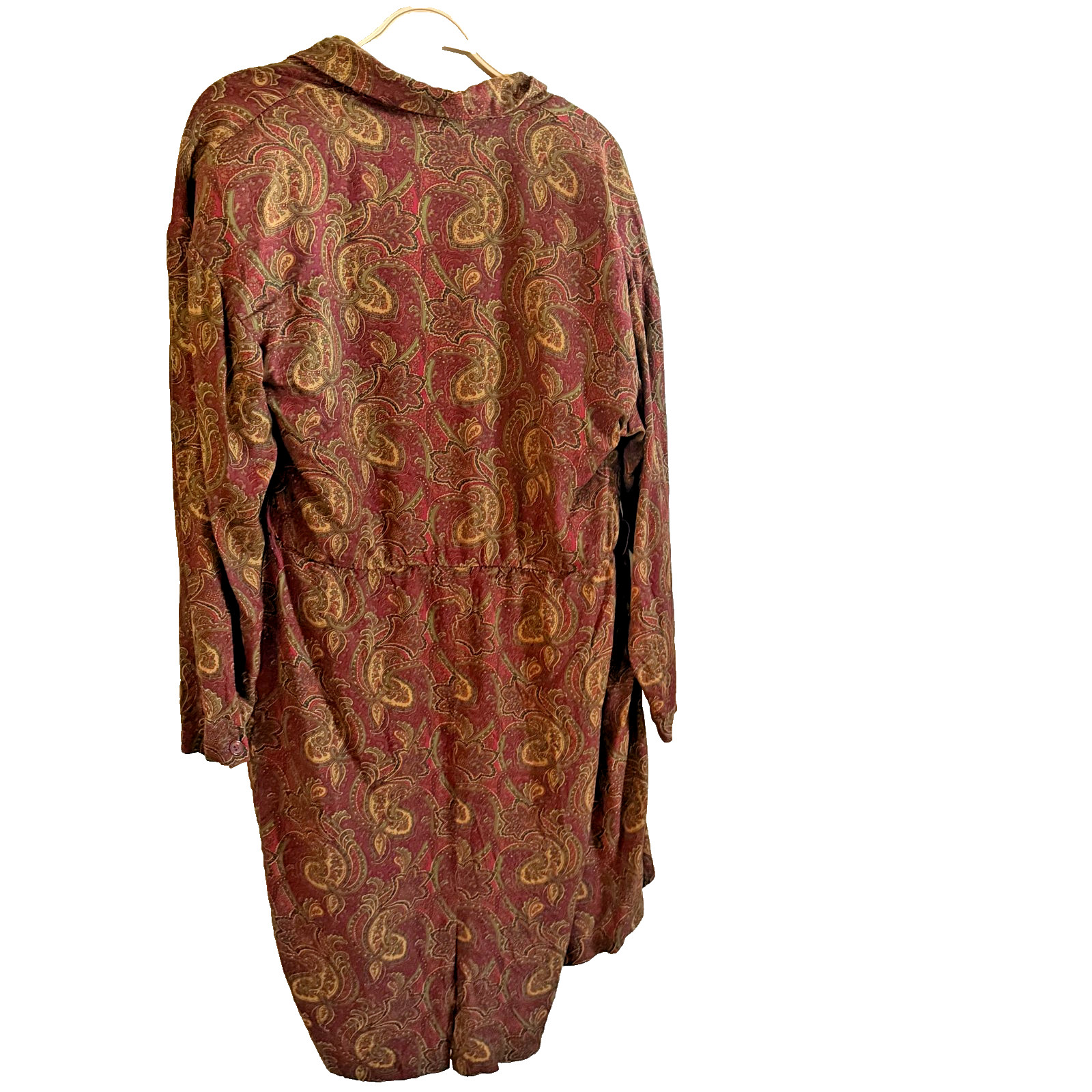 Depeche Mode Dress Approx Size 10 Drop Waist Red Paisley Gold Lagen 1990s Career