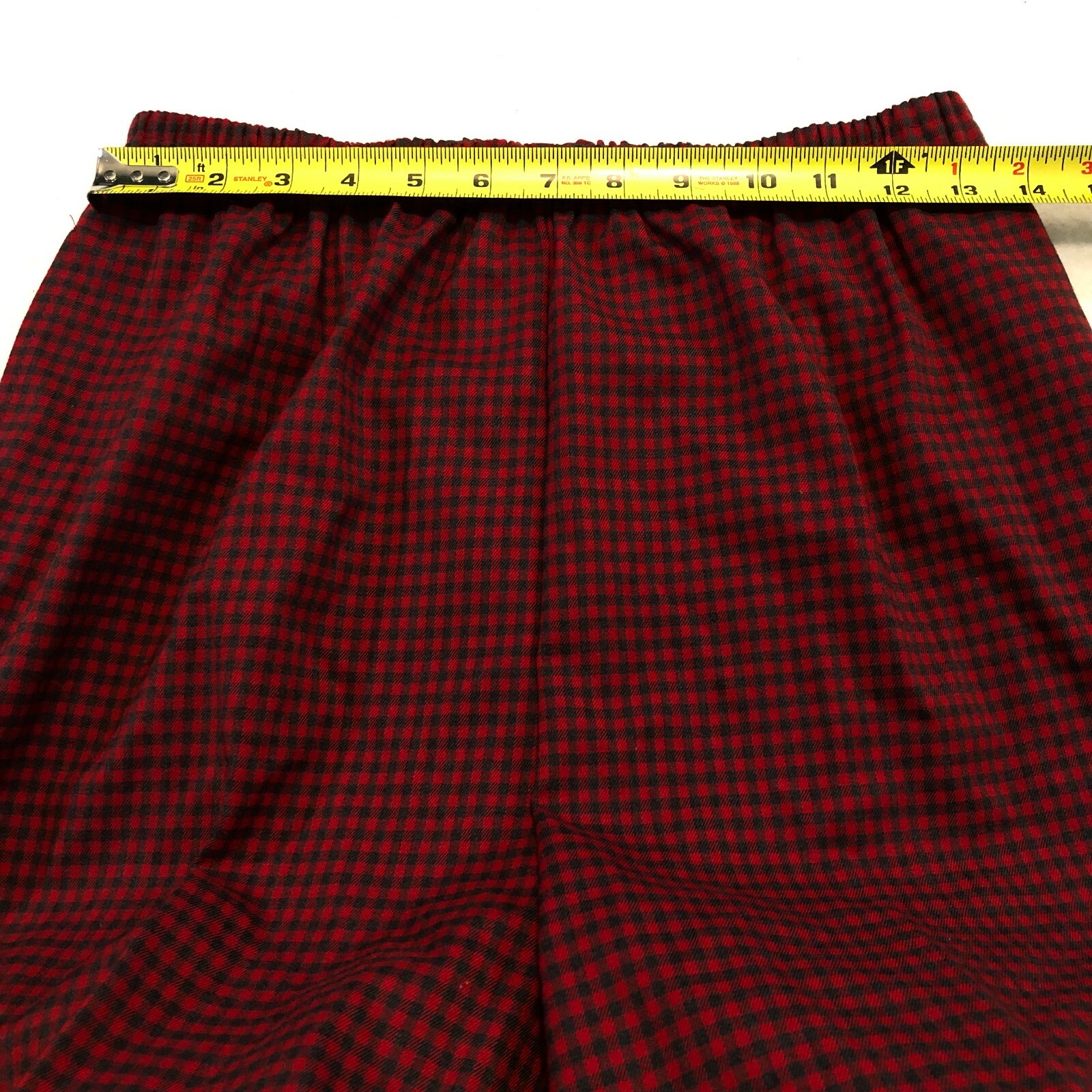 The Tog Shop Vintage Elastic Waist Buffalo Plaid Red Black Pants Size P Medium