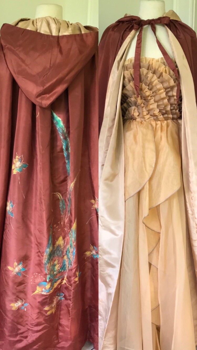 BENNY ONG Trudie McCarthy London Diana ball gown opera cape hand painted Cosplay