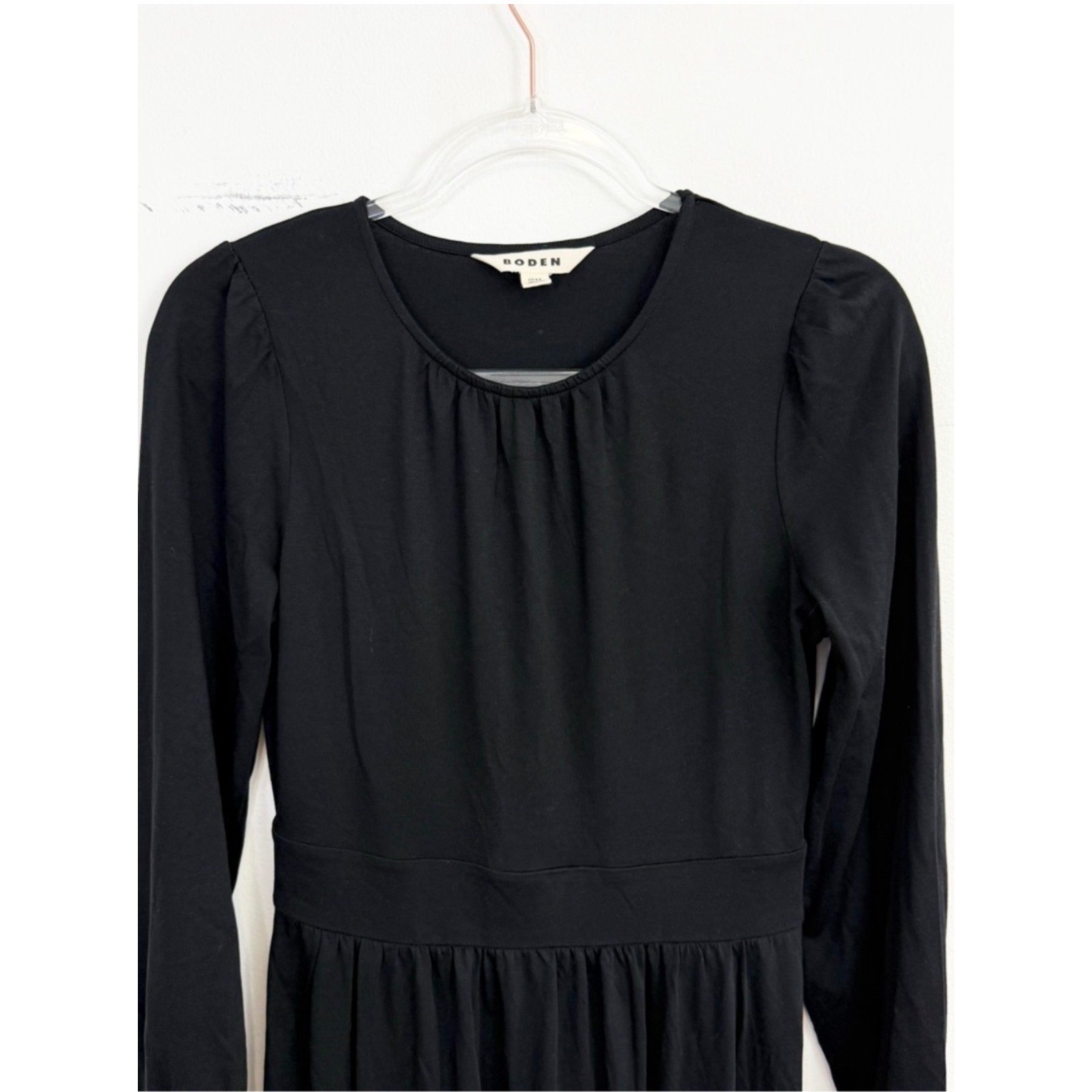Boden Alexandra Jersey Midi Dress Black Size 4 Long Sleeve Fit & Flare