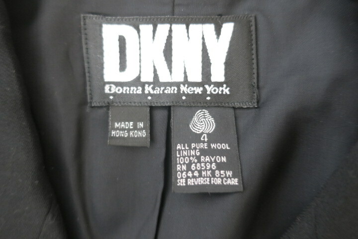 DKNY Vintage 90s y2k Women’s black cropped crop military Blazer sz 4