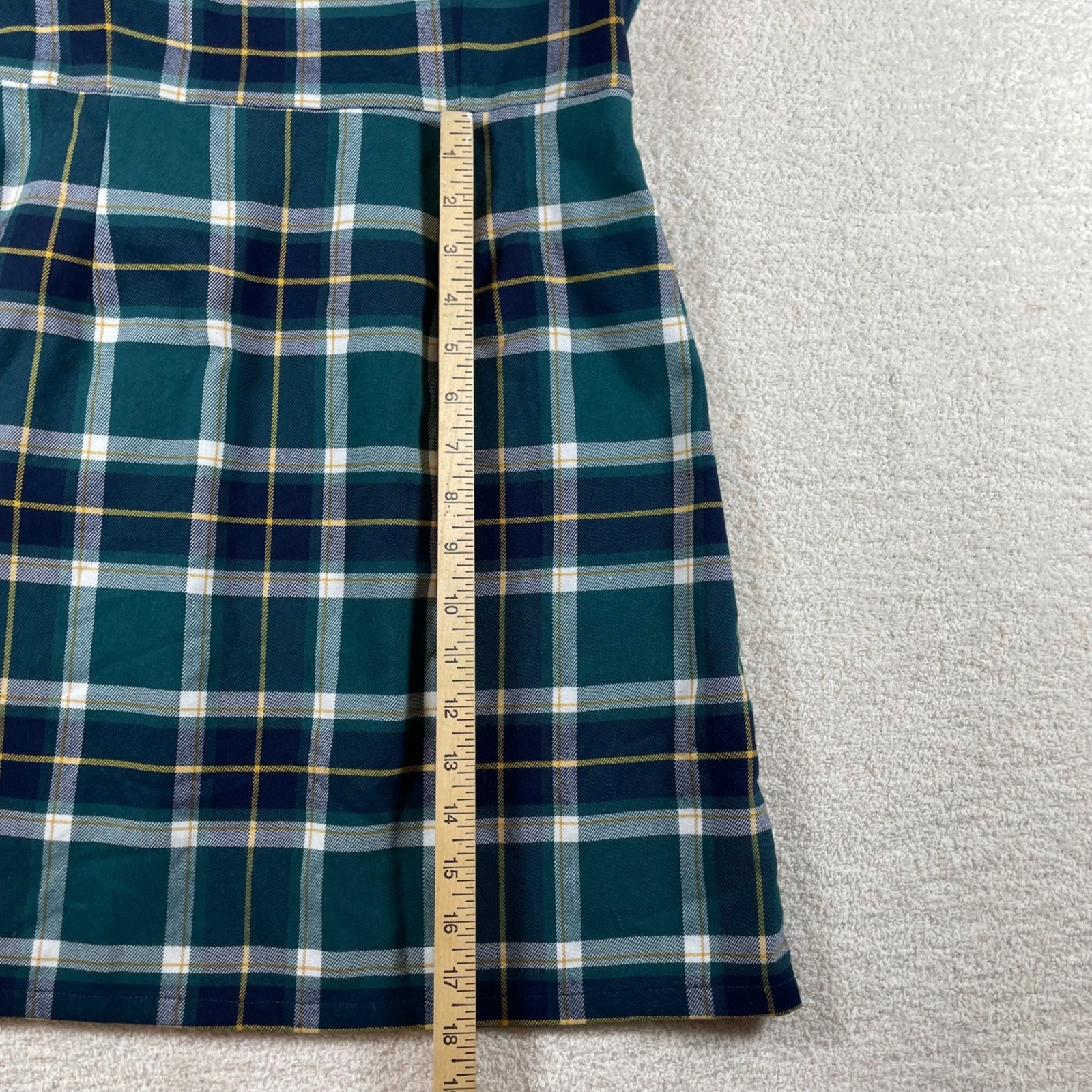 Y2K 90s clueless square neck tartan plaid mini dress L preppy millennial bratz