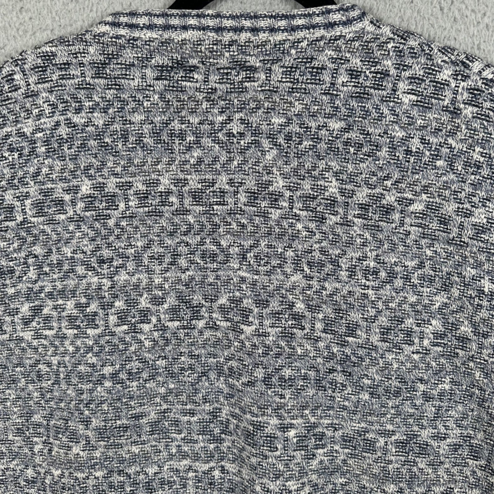 VTG Shenandoah Fair Isle Sweater Women’s Large Blue White Nordic Knit 90s USA