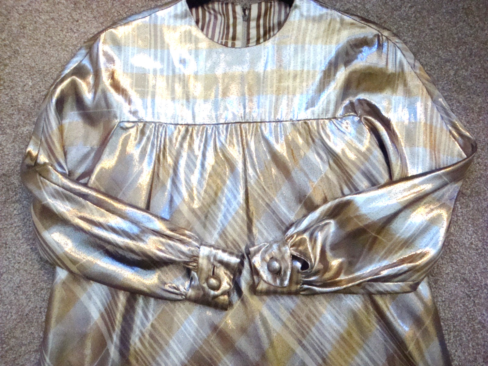 Vintage Modern Couture Original Gold and Silver Metallic Mini Dress