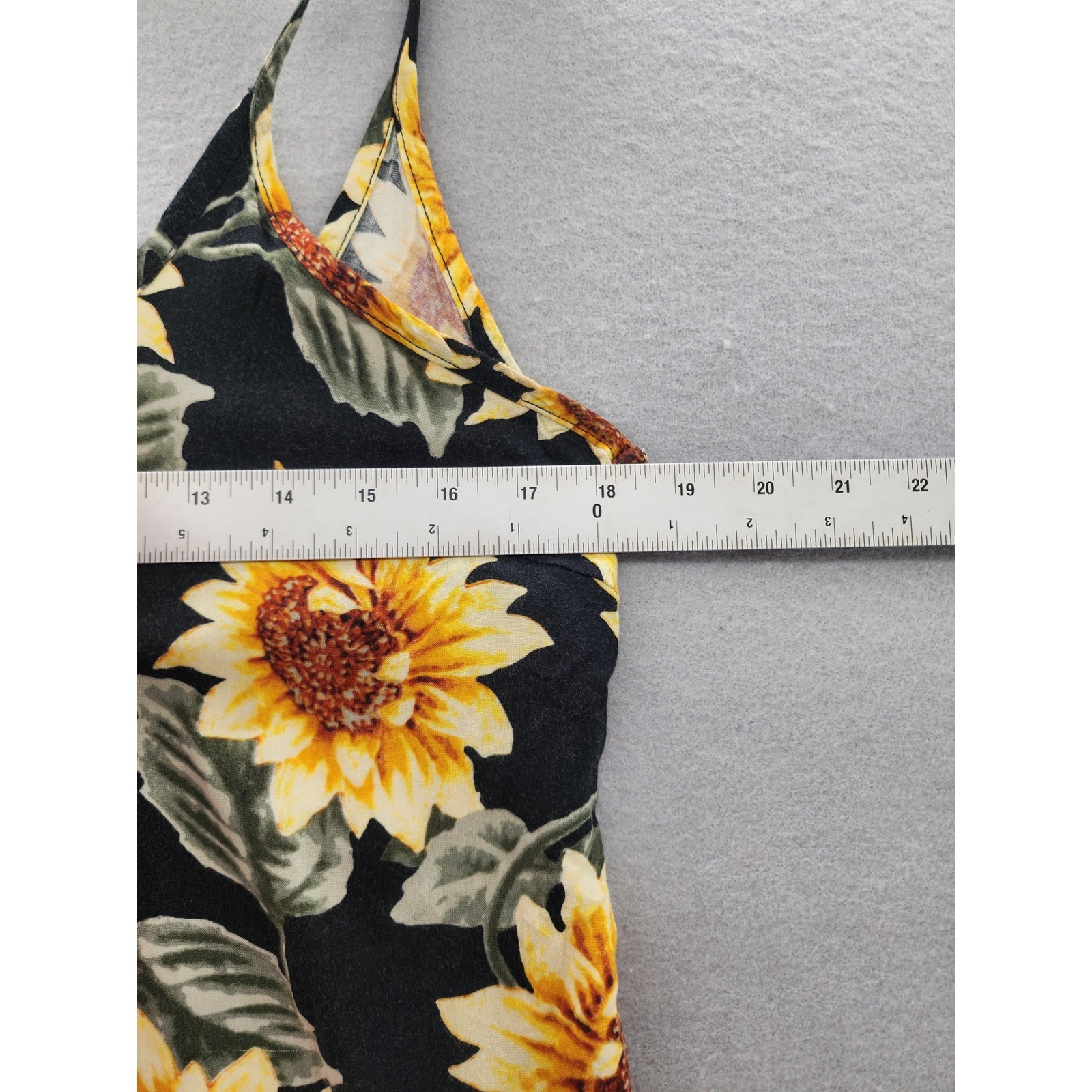 Wet Seal Sunflower Slip Dress SM Black Yellow Floral 90s Y2K Boho Festival Rayon