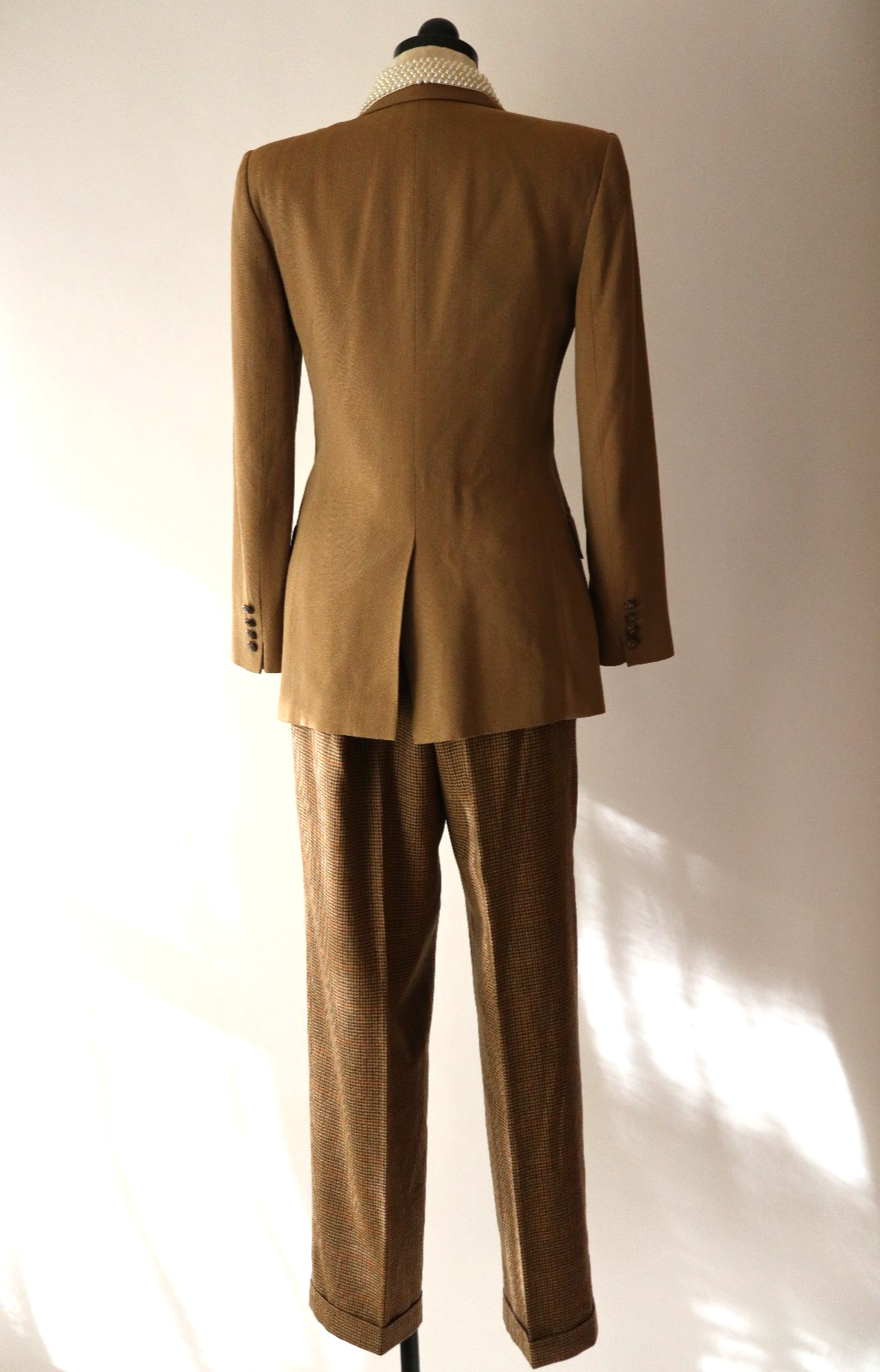Ralph Lauren Beige Rayon Wool Equestrian Horse Buttons Blazer Jacket Women M