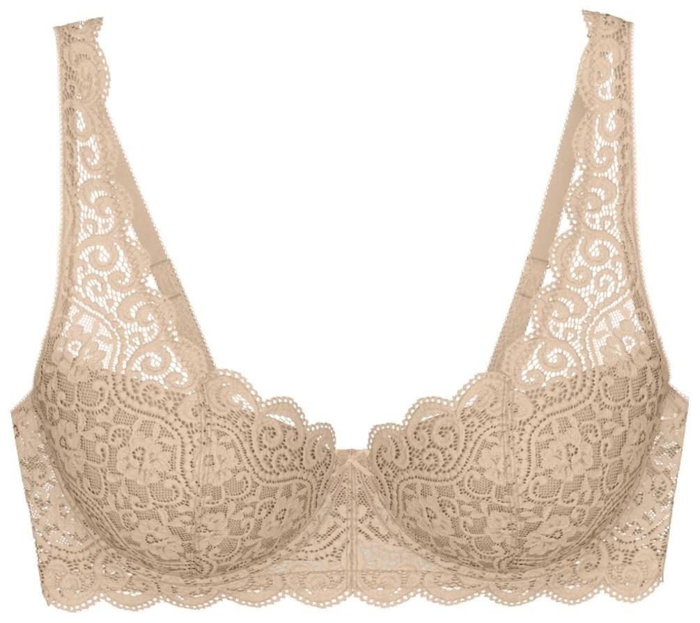 Triumph Womens Amourette Wired Padded Lace Bra – Skin Beige
