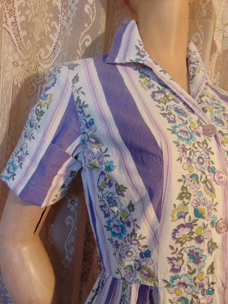 50/60s BRENTWOOD FOR PENNYS FLORAL COTTON SHIRT WAIST DRESS 24 W